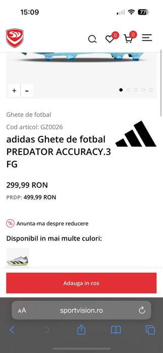 Vand ghete fotbal Adidas Predator Accuracy 3