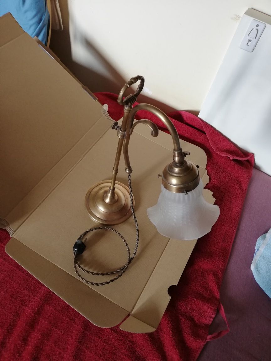 Lampă veche de birou din alama