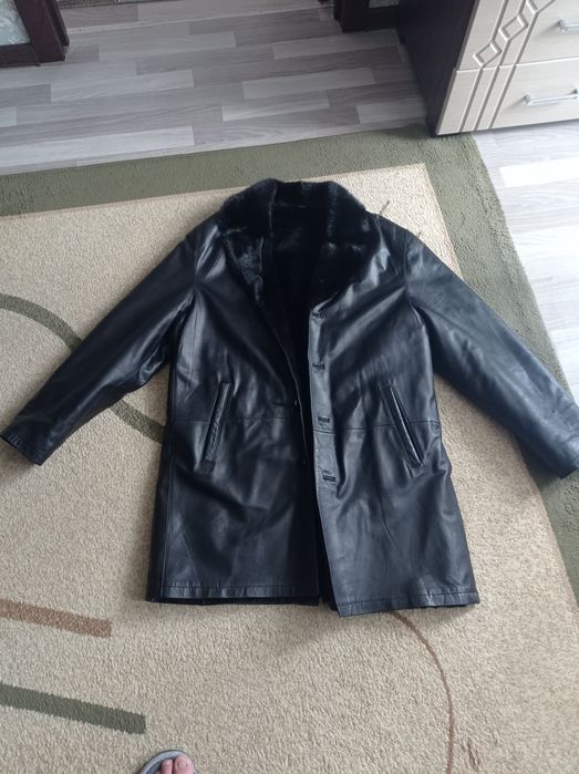 Мужская кожаная дублёнка.