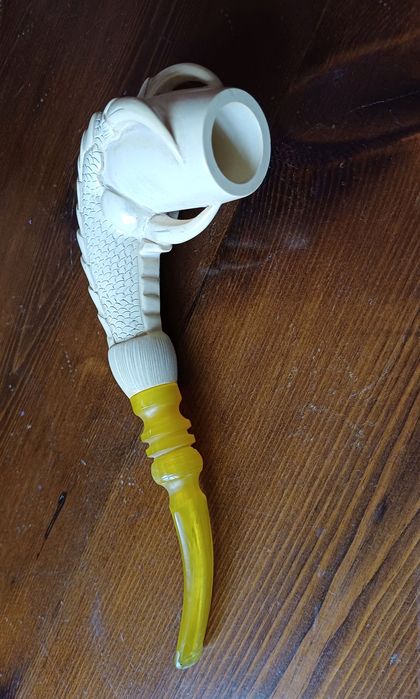 Vand Pipa "Meerschaum", model gheara vultur, "Eagle Claw" , Nefolosita