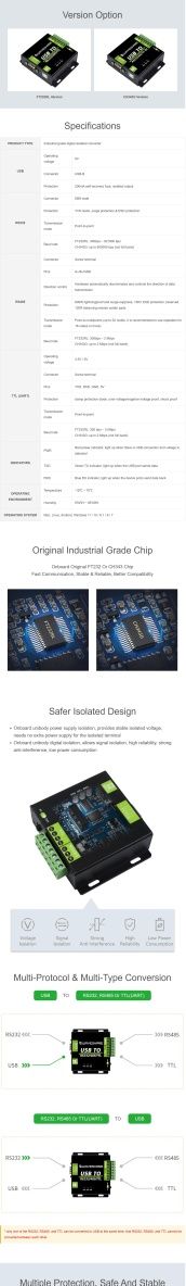 Интерфейс FT232RL USB към RS232/485/TTL