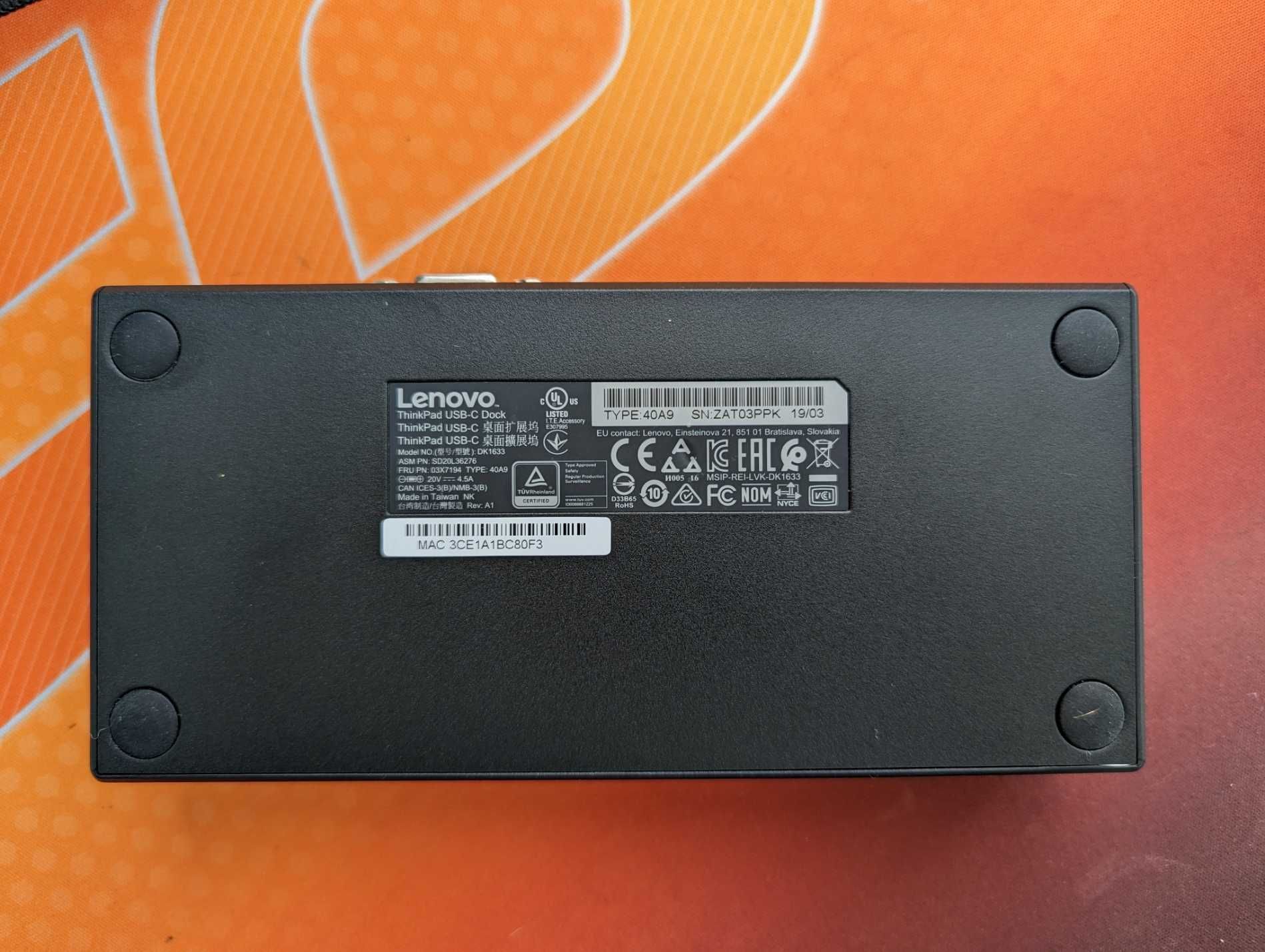 Докинг станция Lenovo ThinkPad USB-C Dock Type: 40A9