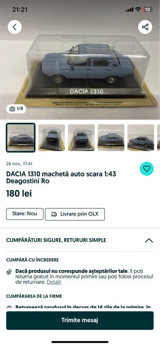 Dacia 1310 machetă auto scara 1:43  deagostini