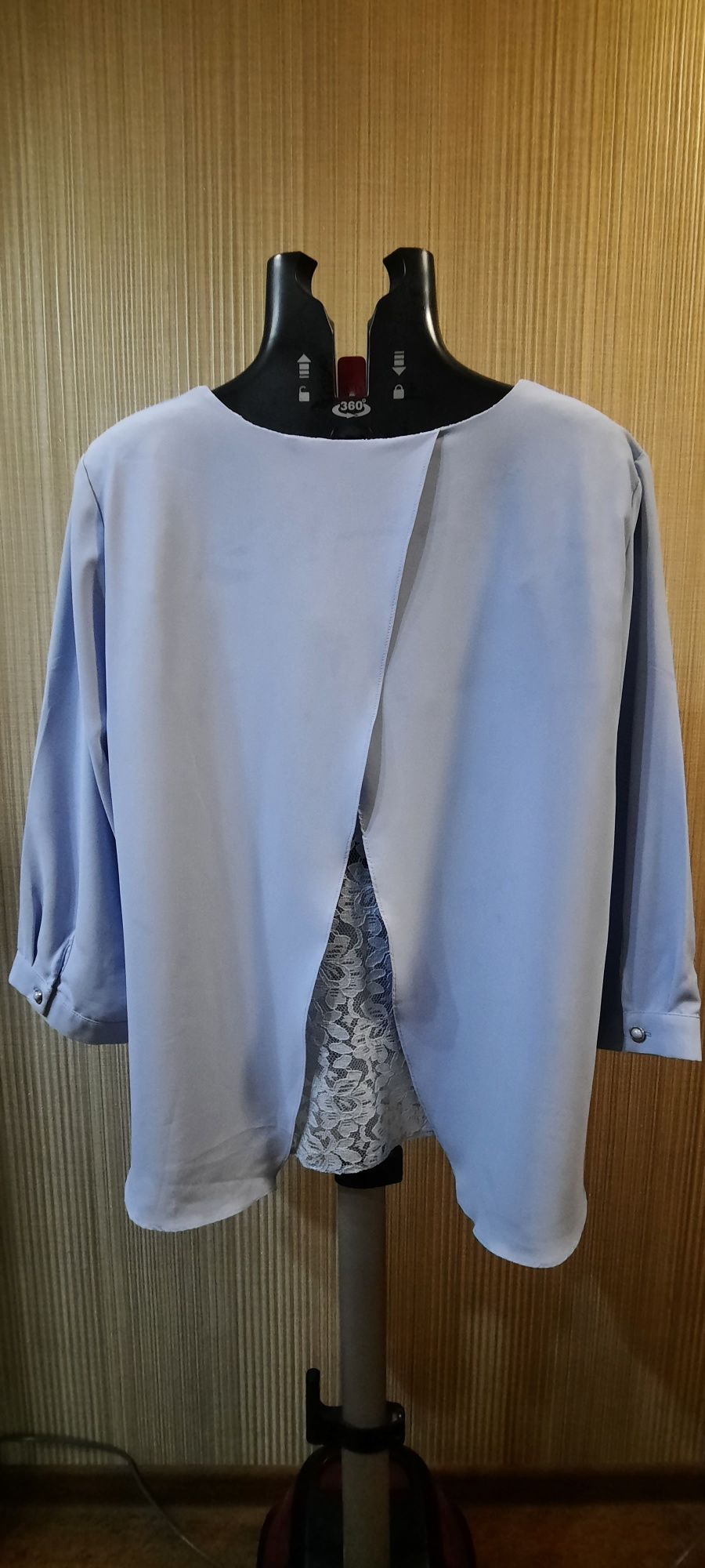 Турецкая шифоновая блузка нежно голубого цвета, 48 турецкий размер
