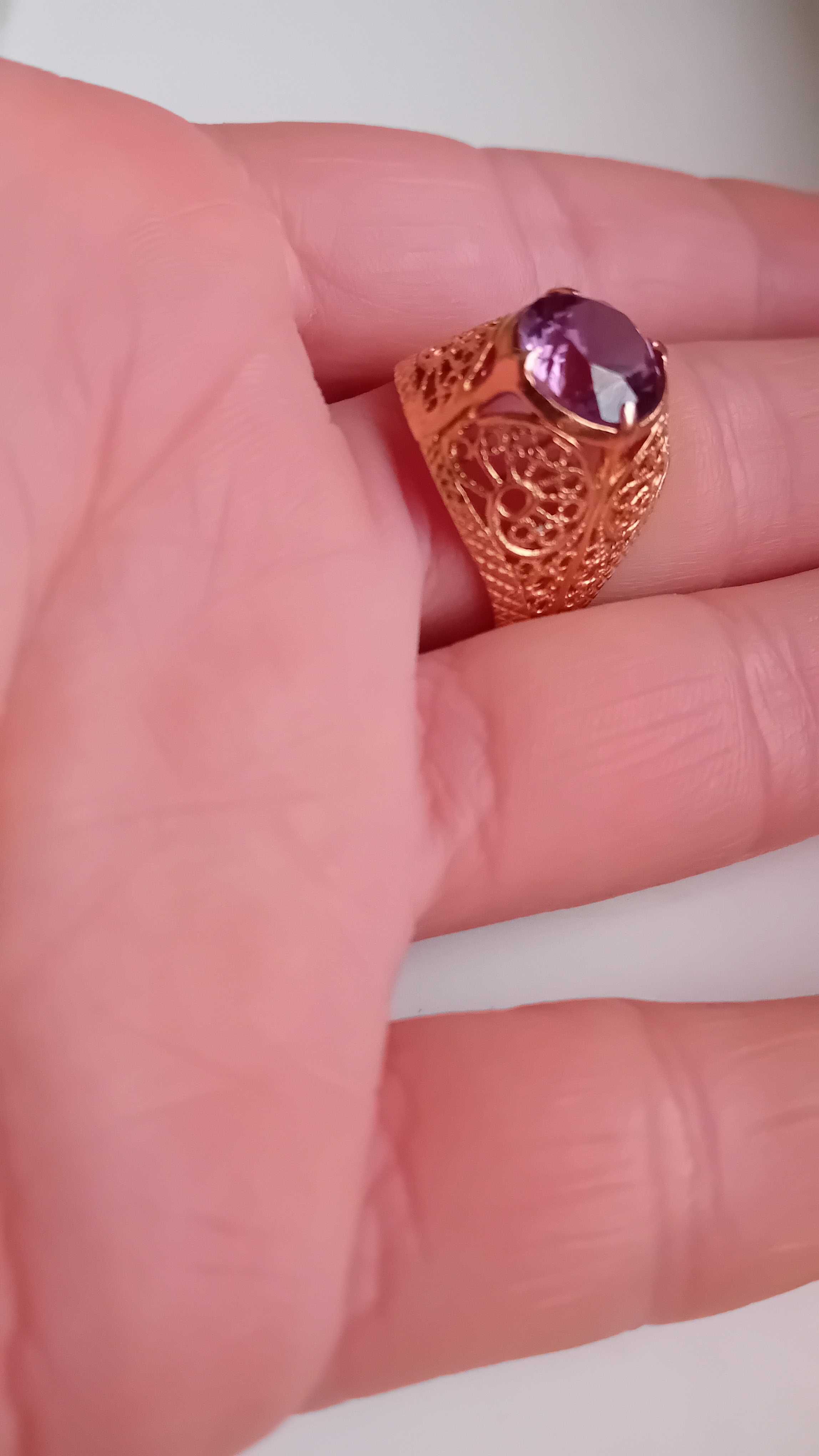 Руски  каталожен златен ажурен пръстен 583