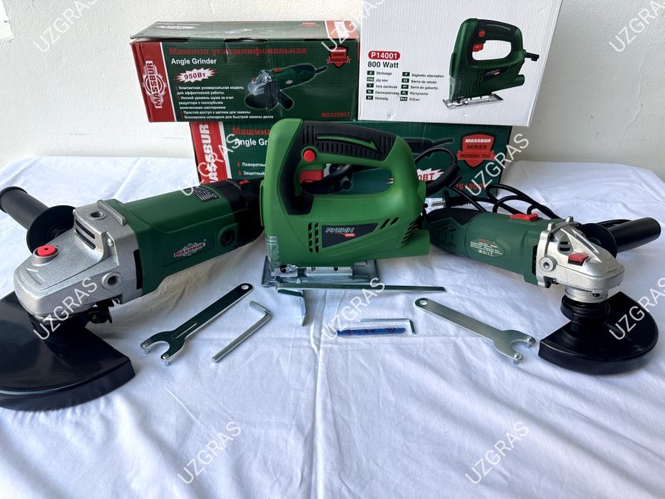 3в1 комплект вместе болгарка 125 + balgarka 180 +лобзик оригинал новый