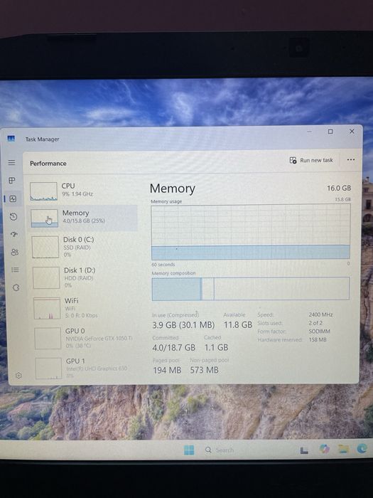 Laptop Gaming Acer Nitro, i7-8750H , 16gb ram, ssd, GTX