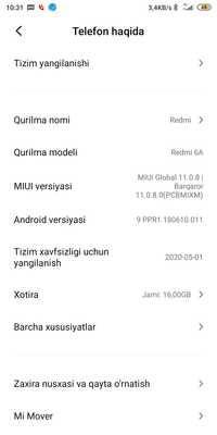 Redmi 6 A sotiladi usta kurmagan