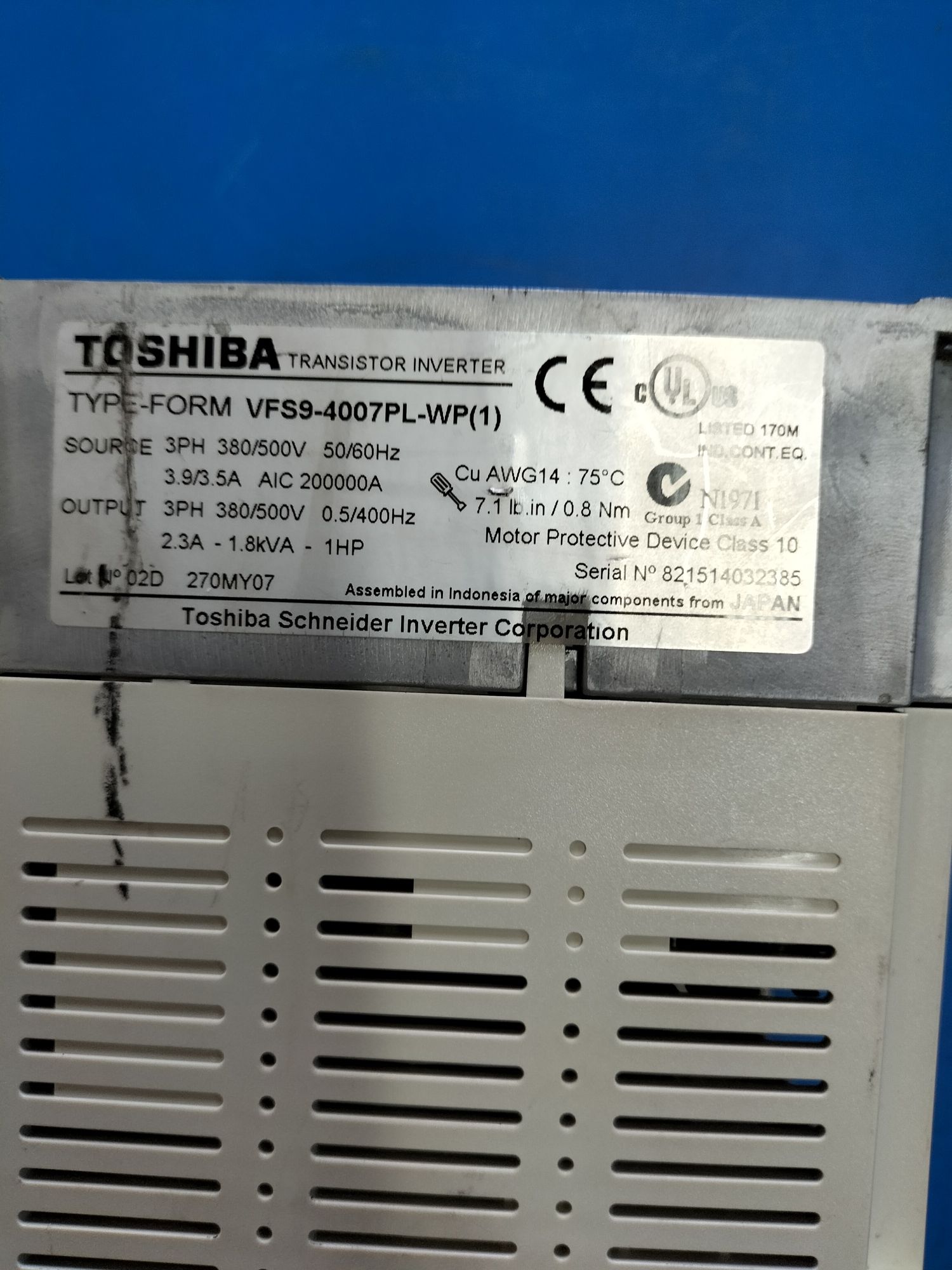 Convertizor de frecvență Toshiba 0,75 kw