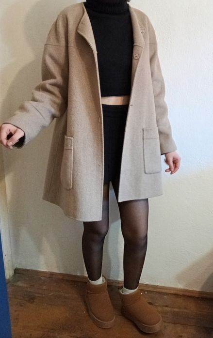 Palton zara de lână bej