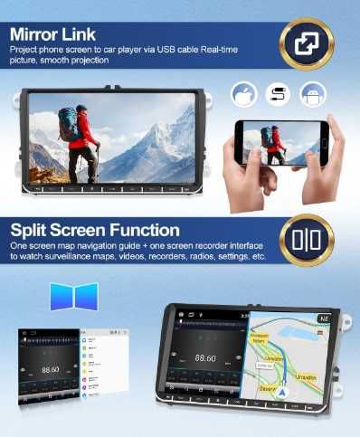 CAMECHO мултимедия за VW Golf 5 Polo Skoda, 1+ 32G, Android 13, 2 DIN