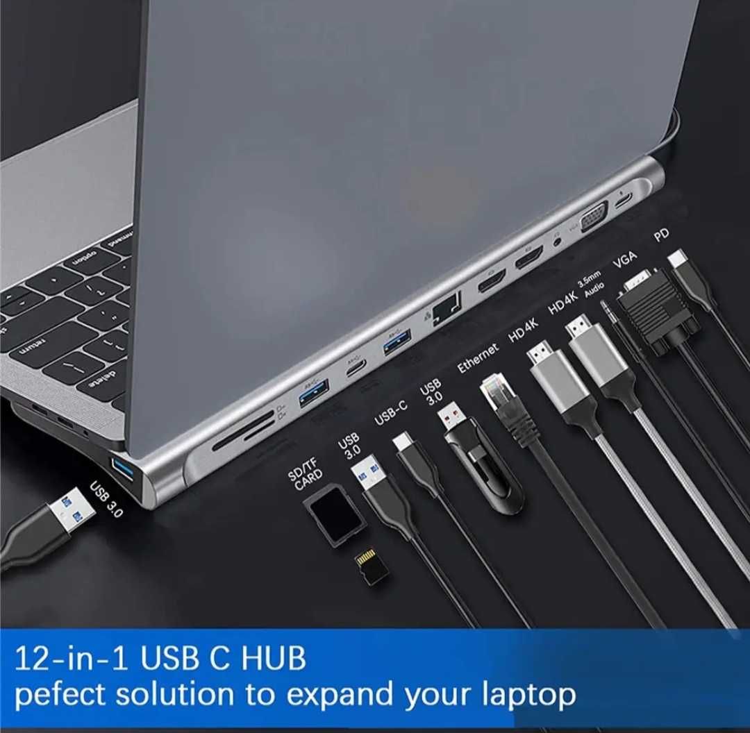 HUB Tipe C (Док станция) 13 в 1. Для MacBook. Алматы.