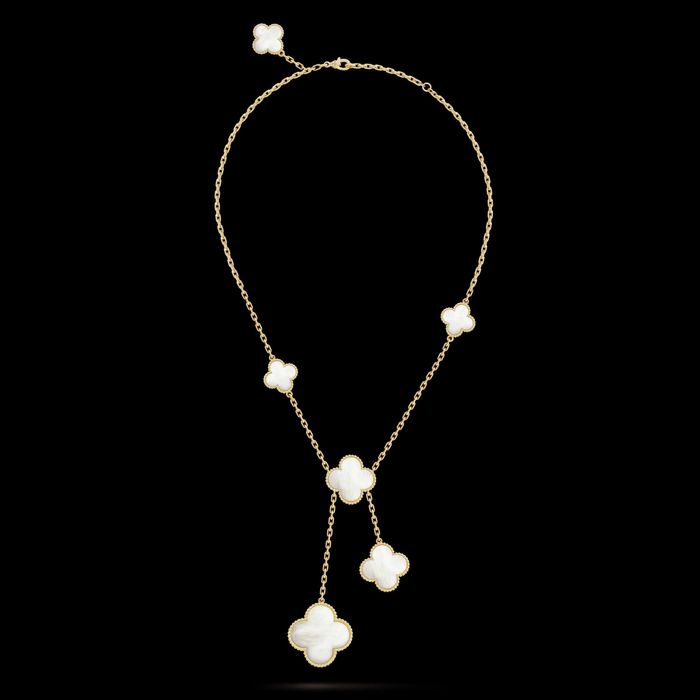 Van Cleef & Arpels VCA Gold 6 Magic Mother Pearl Alhambra Дамско Колие