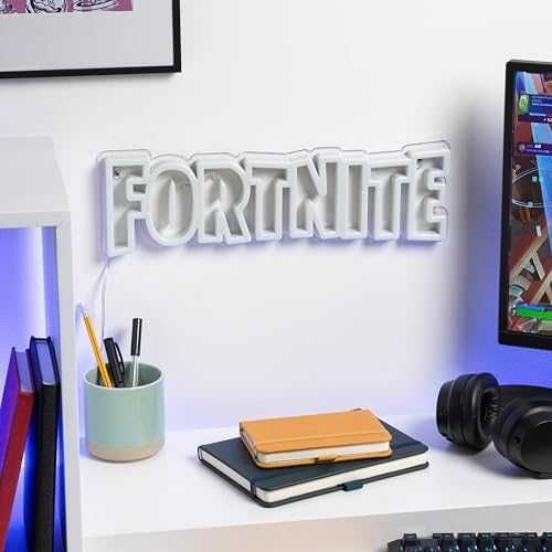 Нова Fortnite неонова LED лампа за стена 40см геймър знак декор синя