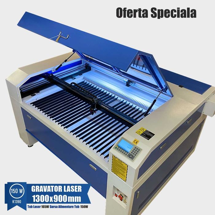 Gravator Laser K1390, Putere 150W, Controler RUIDA 1300x900 mmm