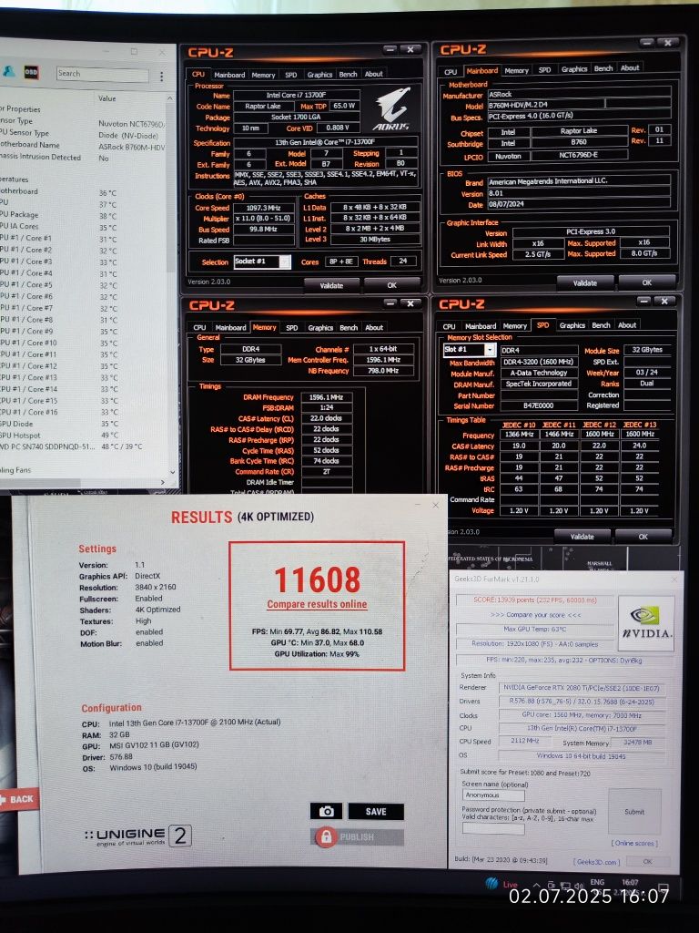 Брутален i7 13700F, RTX 2080Ti 11GB, RAM 32GB DDR4 3200,SSD 512GB NVME