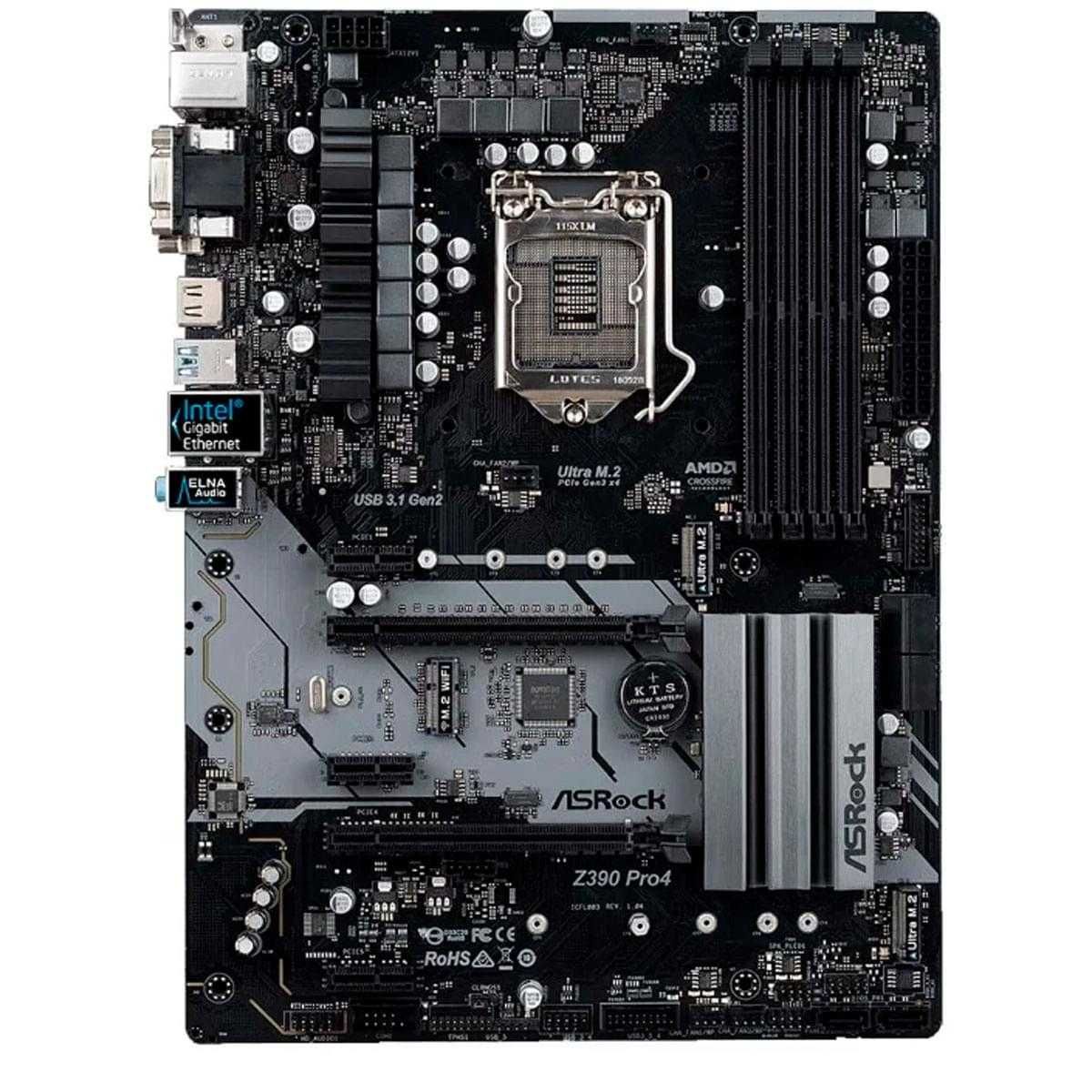 Комплект материнка asrock z390 pro4, процессор i5 9600kf и ОЗУ 16Gb