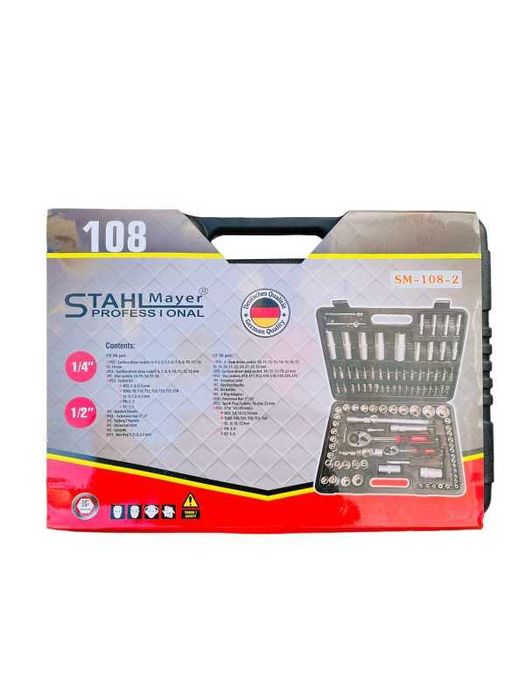 Куфар с инструменти 108 части Stahlmayer тресчокта 1/2 и 1/4