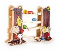 Дървена играчка Монтесори , Писта с топки Charlie Brown, Snoopy & Co