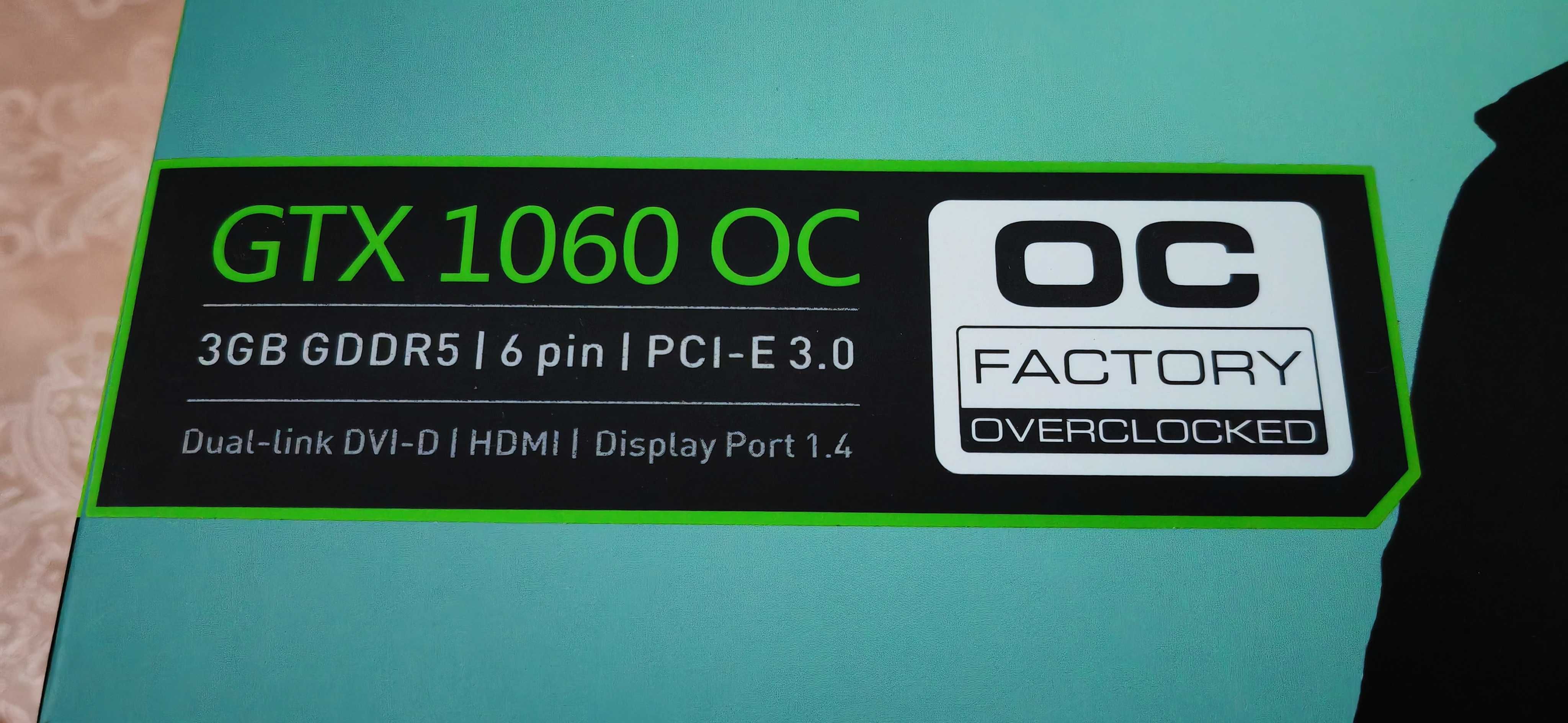 Видео карта KFA2 GEFORCE GTX 1060 EX OC, 3GB GDDR5, 192-bit