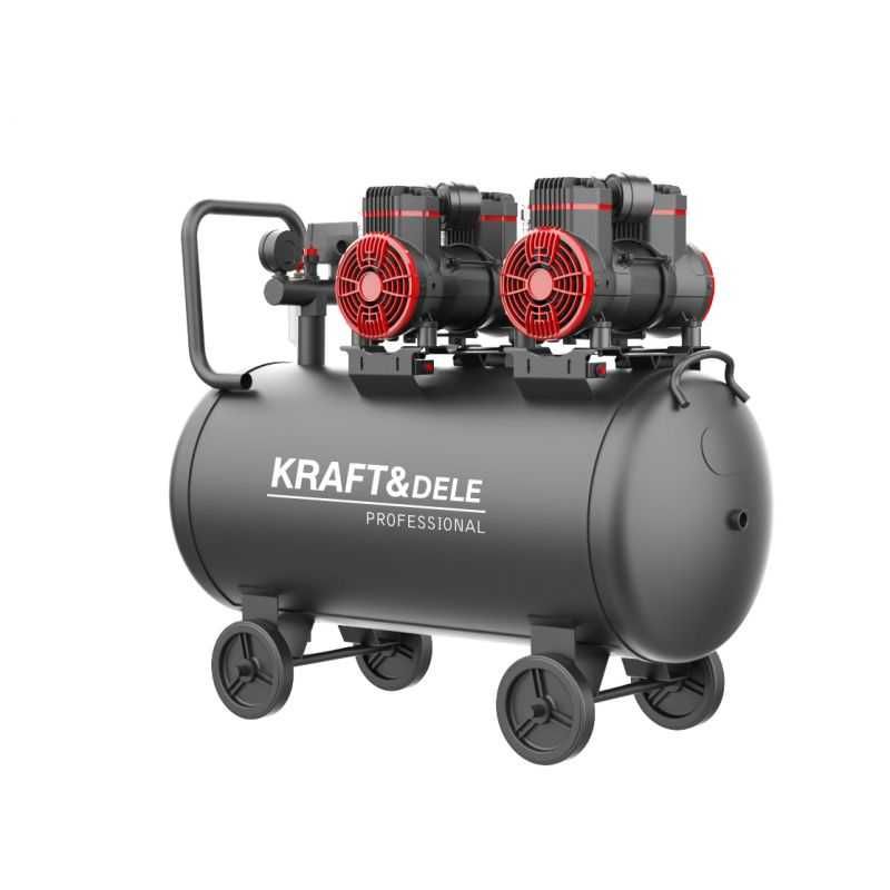 Compresor fără ulei silentios 100L / 1500W x 2 ,528l/m KD1392