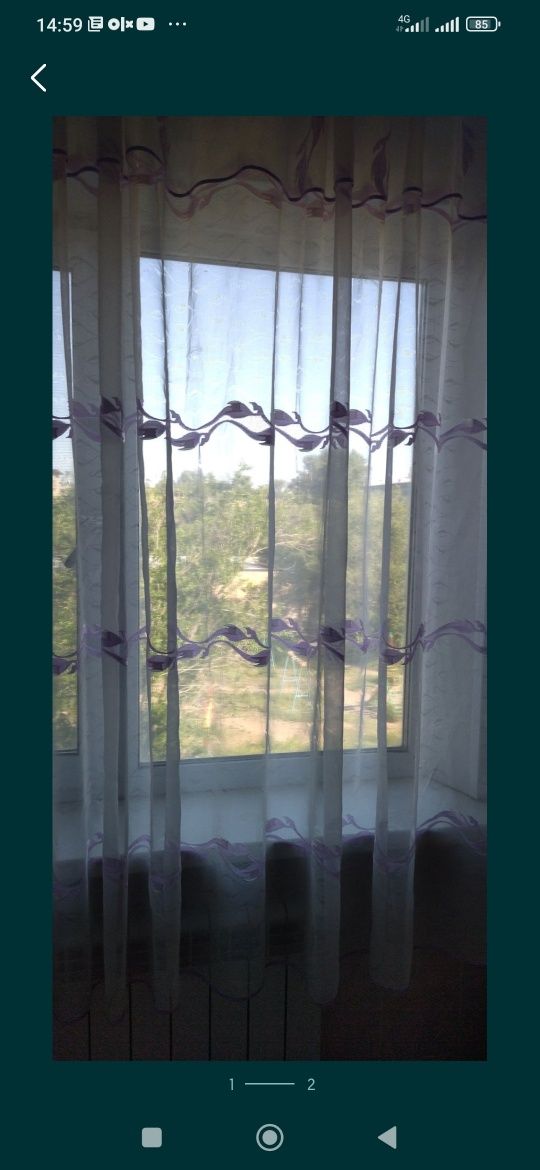 Тюлевая штора на кухню.