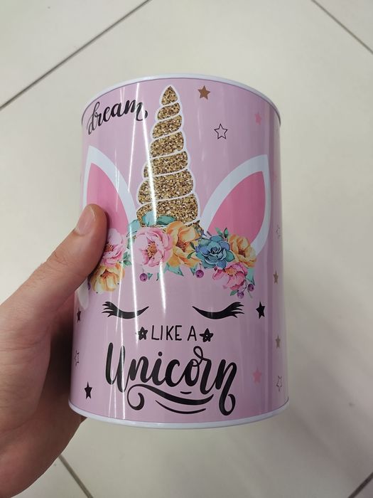 Pușculiță metalică unicorn.