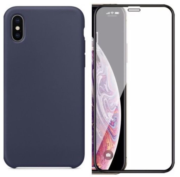 Iphone X XS MAX XR - Husa Alcantara Silicon Catifea + Folie Sticla 9D