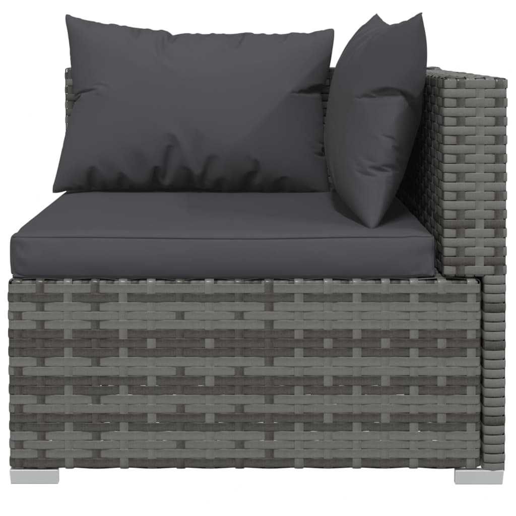 Set mobilier gradina/terasa canapea/coltar cu perne 5 piese Gri Ratan