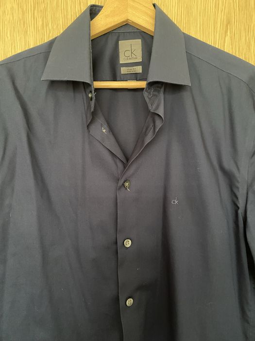 Calvin Klein slim fit мъжка синя риза