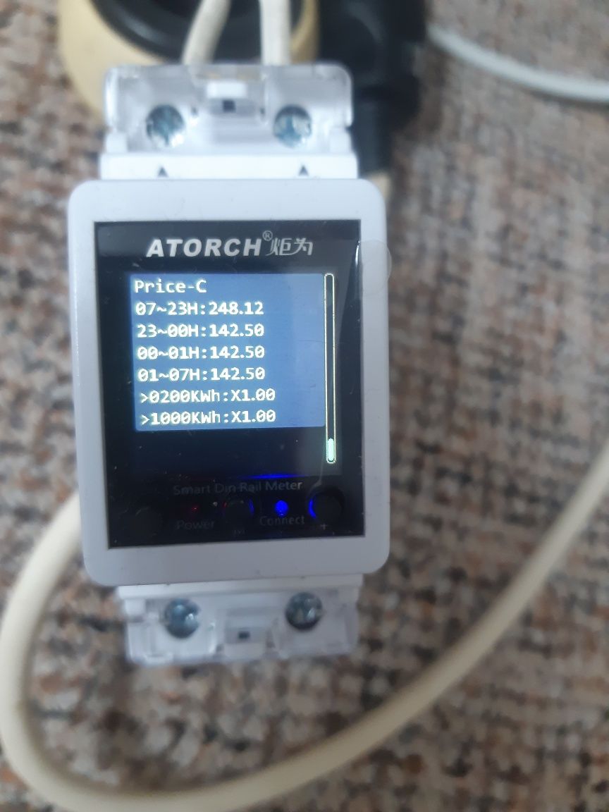 100A Двутарифен WiFi смарт електромер с TFT LCD дисплей | Предпазител