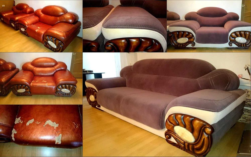 Перетяжка реставрация обивка мягкой мебели по вашим лекалам