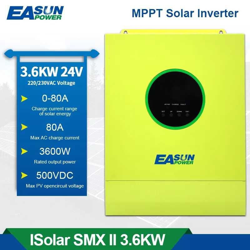 Invertor hibrid sinus pur off-grid Easun 3.6kW,incarcator solar MPPT