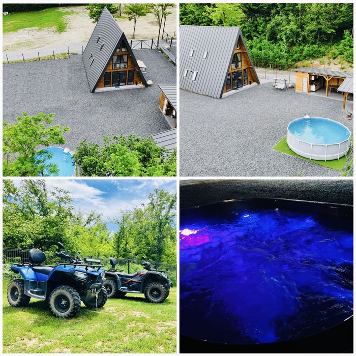 Cabana A Frame Twins Valea Avrigului ciubar piscina  Jacuzzi