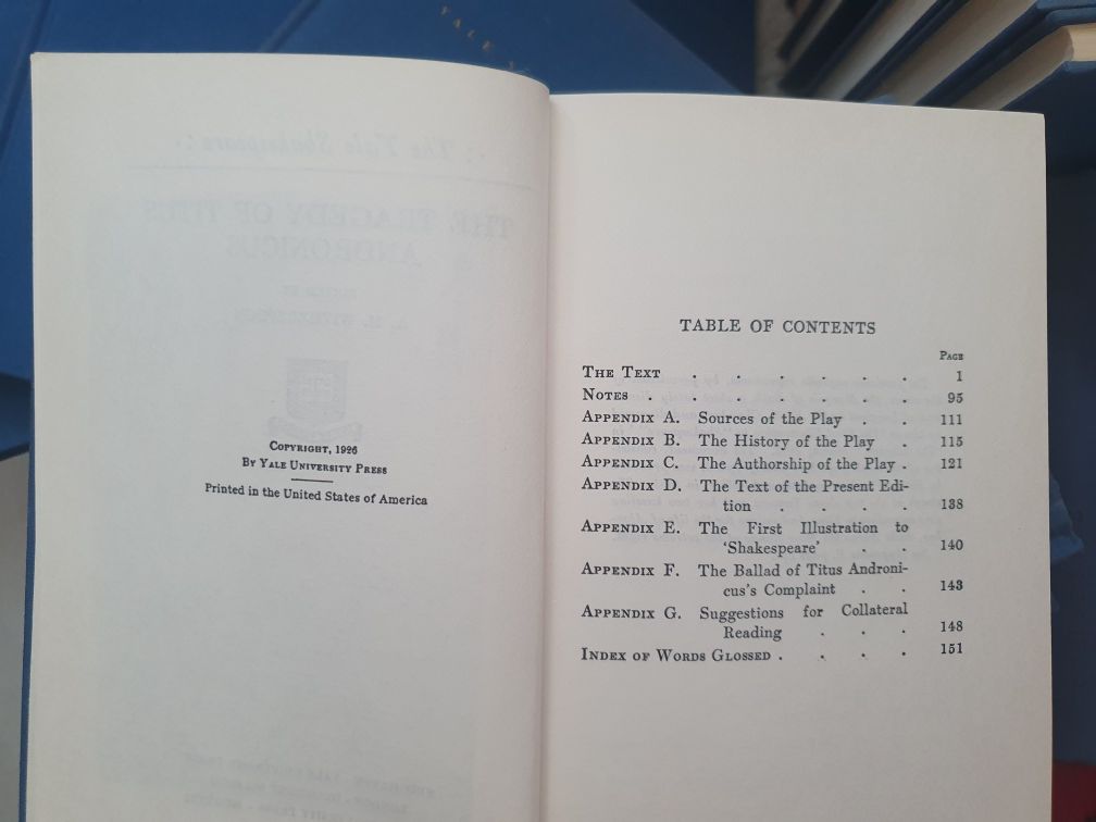 Colectia The Yale Shakespeare, Completa,40 vol,1918