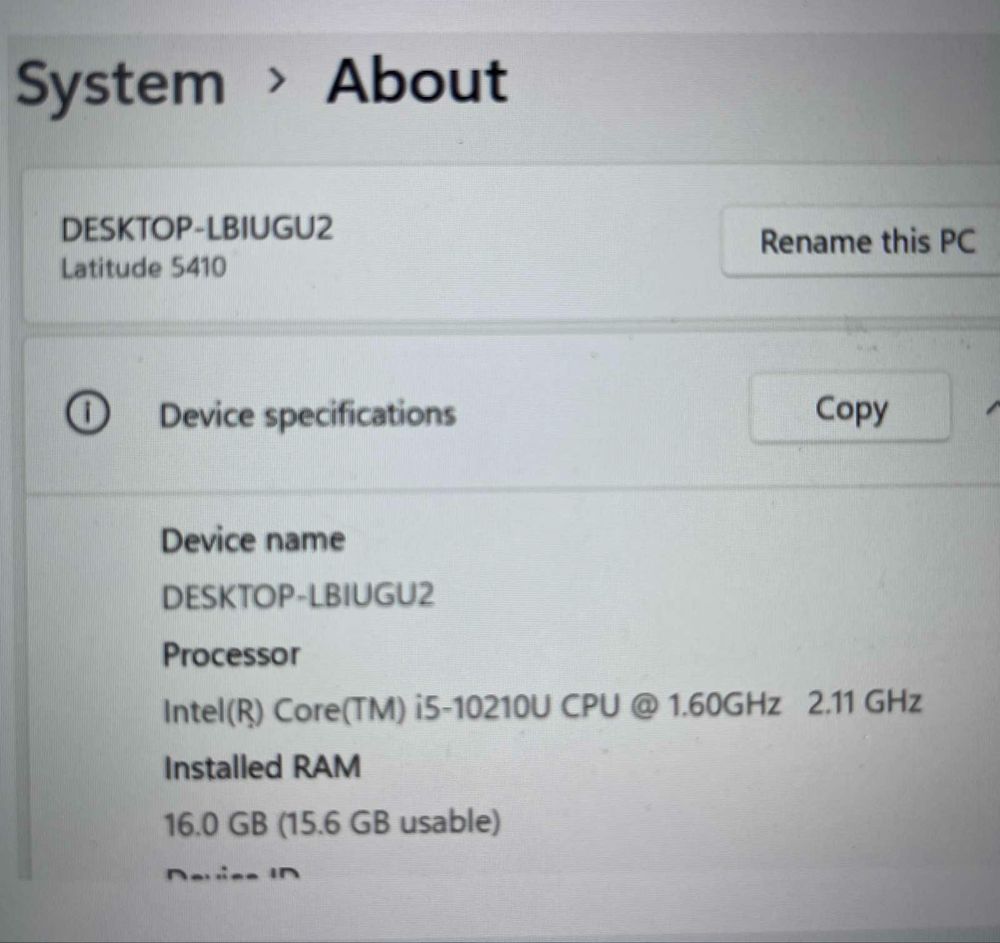 Лаптоп Dell Latitude 5410
