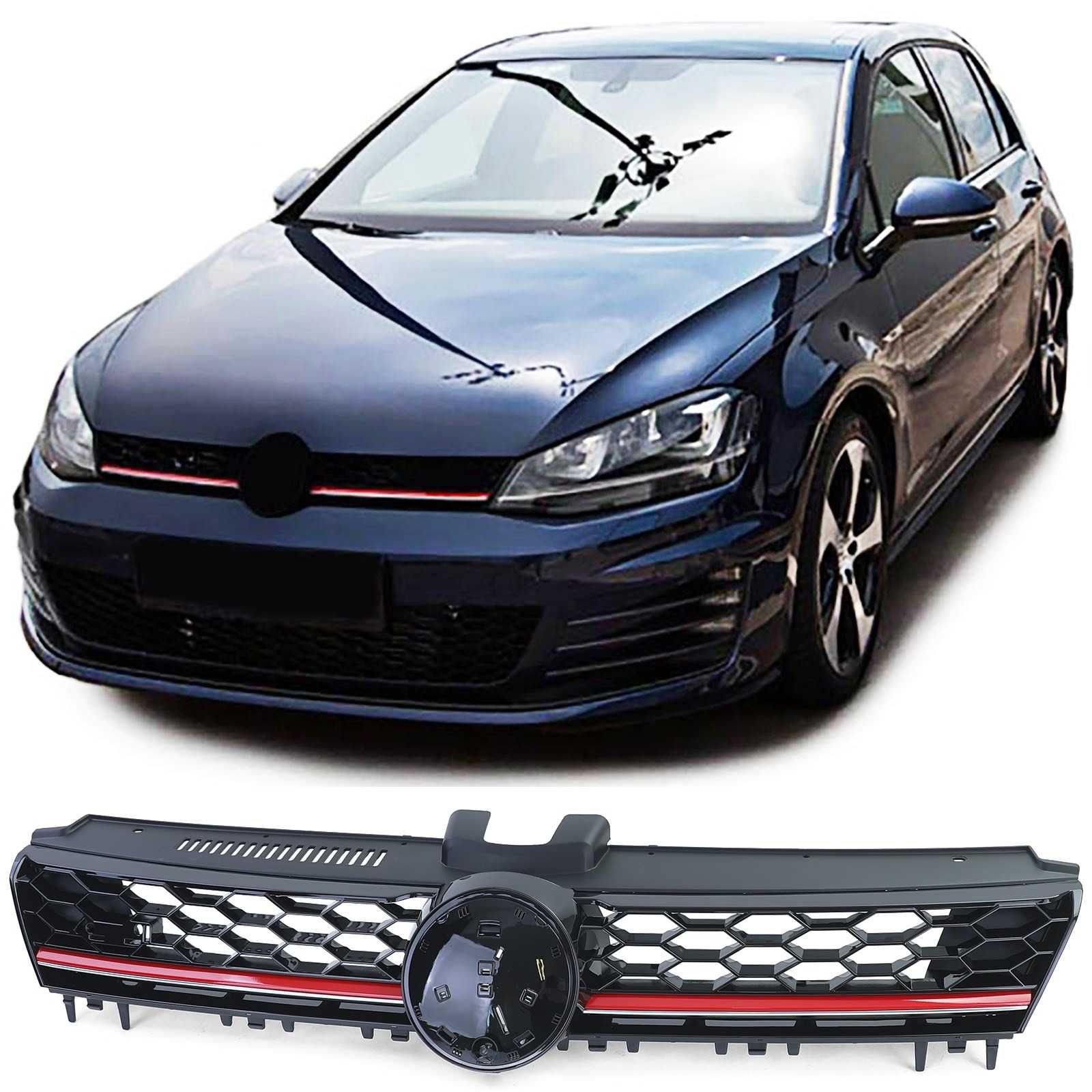 Решетка без емблема ГОЛФ 7 ГТИ пчелна пита спортна VW GOLF 7 Червена