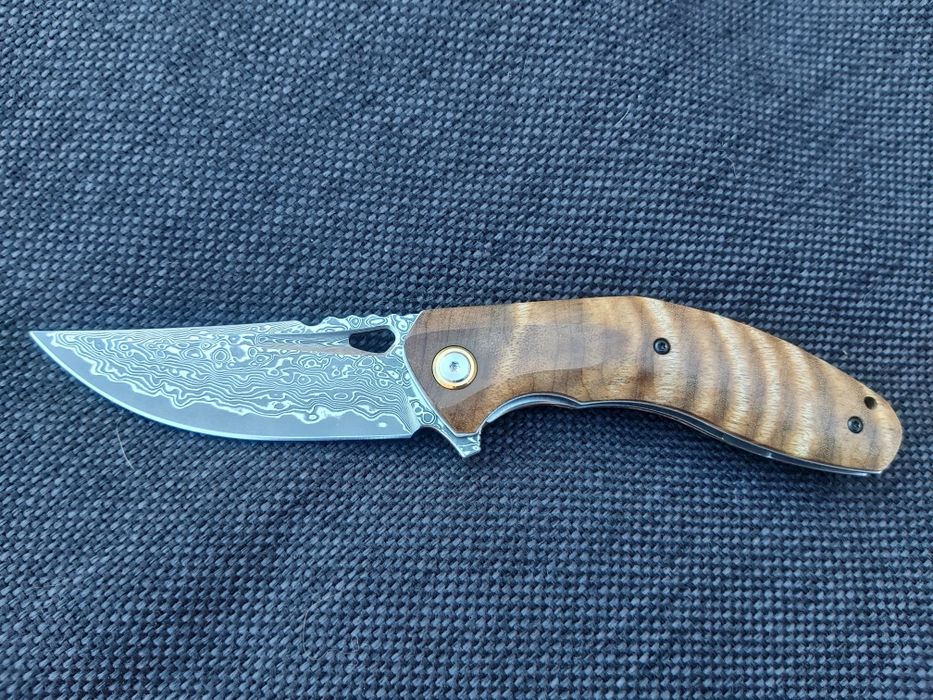 Сгъваем джобен нож,дамаска стомана,съчмен лагер,Flipper Outdoor Tool
