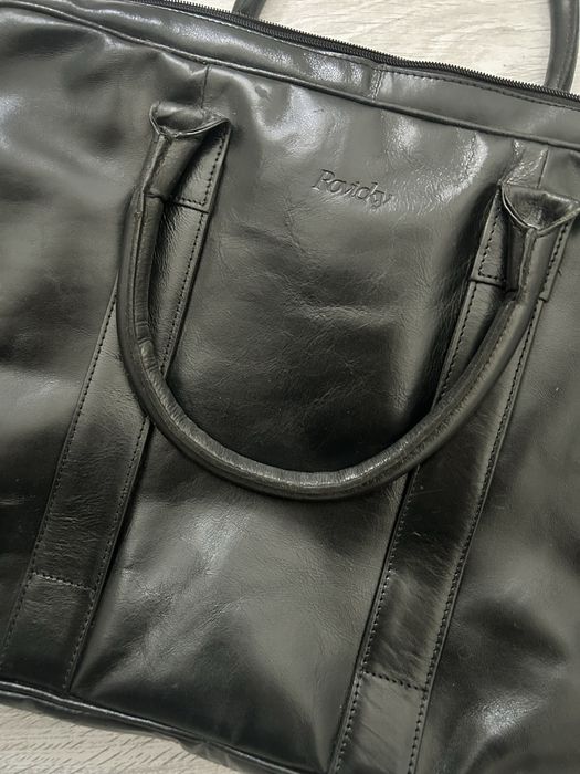 Geanta laptop din piele naturala neagra ROVICKY Michigan