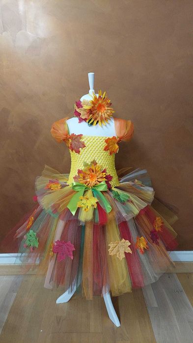 Rochita TUTU Zana Toamna Nuca Frunze Colorate Recolta serbare carnaval