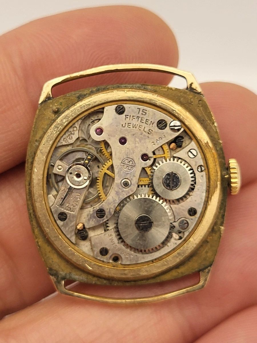 MIDO Trench CEAS 15 jewels WW1 Stil Militar 30mm Gold Plated SwissMade