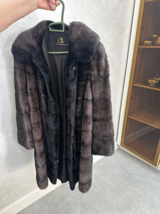Шуба норковая с капюшоном