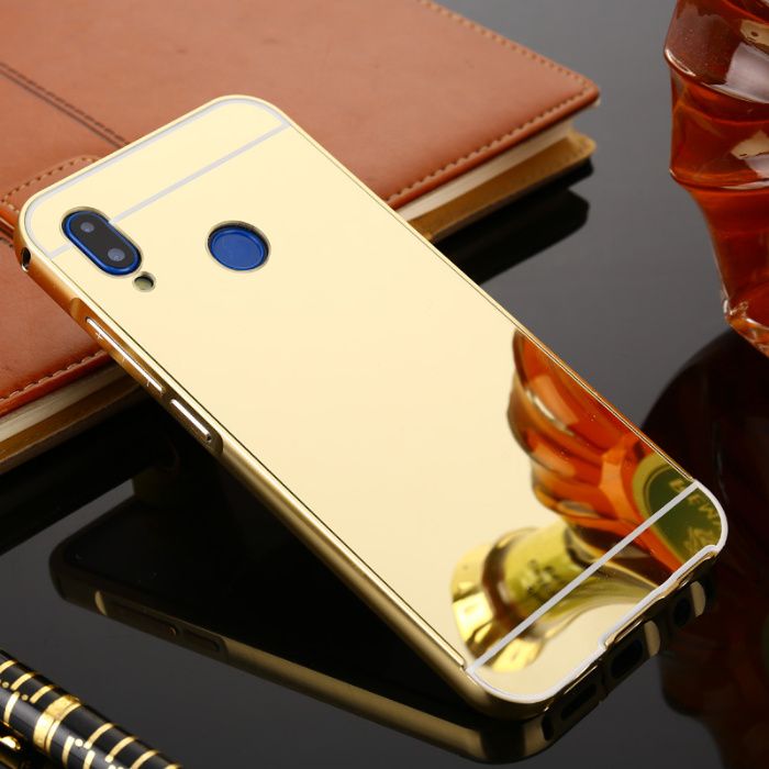 Husa / Bumper aluminiu + spate Oglinda pt Huawei P20, Honor 7, Honor 8