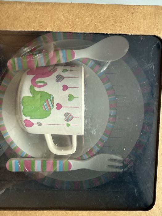Set masa pentru copii de la 6 luni - 5 piese farfurii tacamuri cana