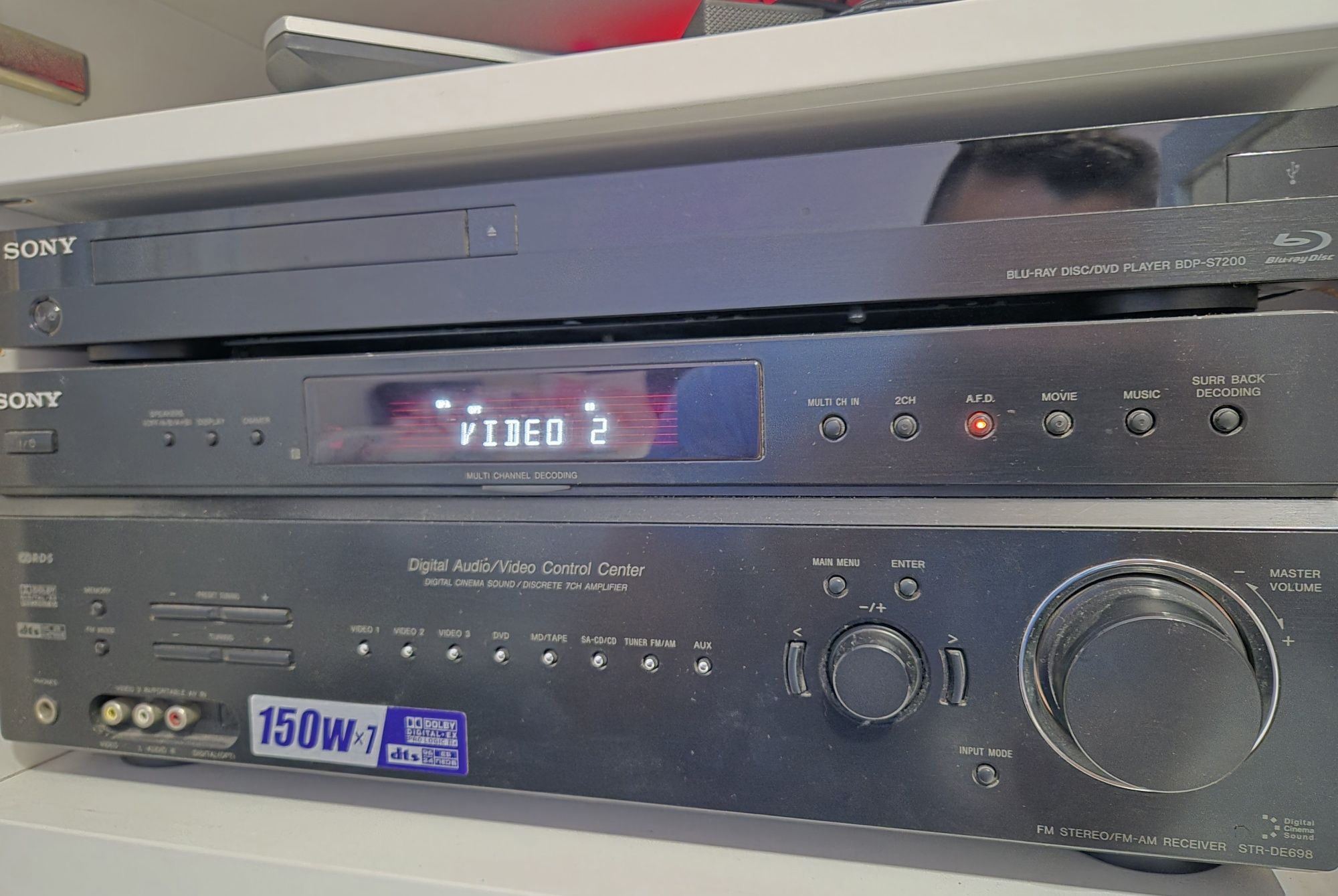 Amplituner Receiver sistem Sony cu telecomanda și boxe