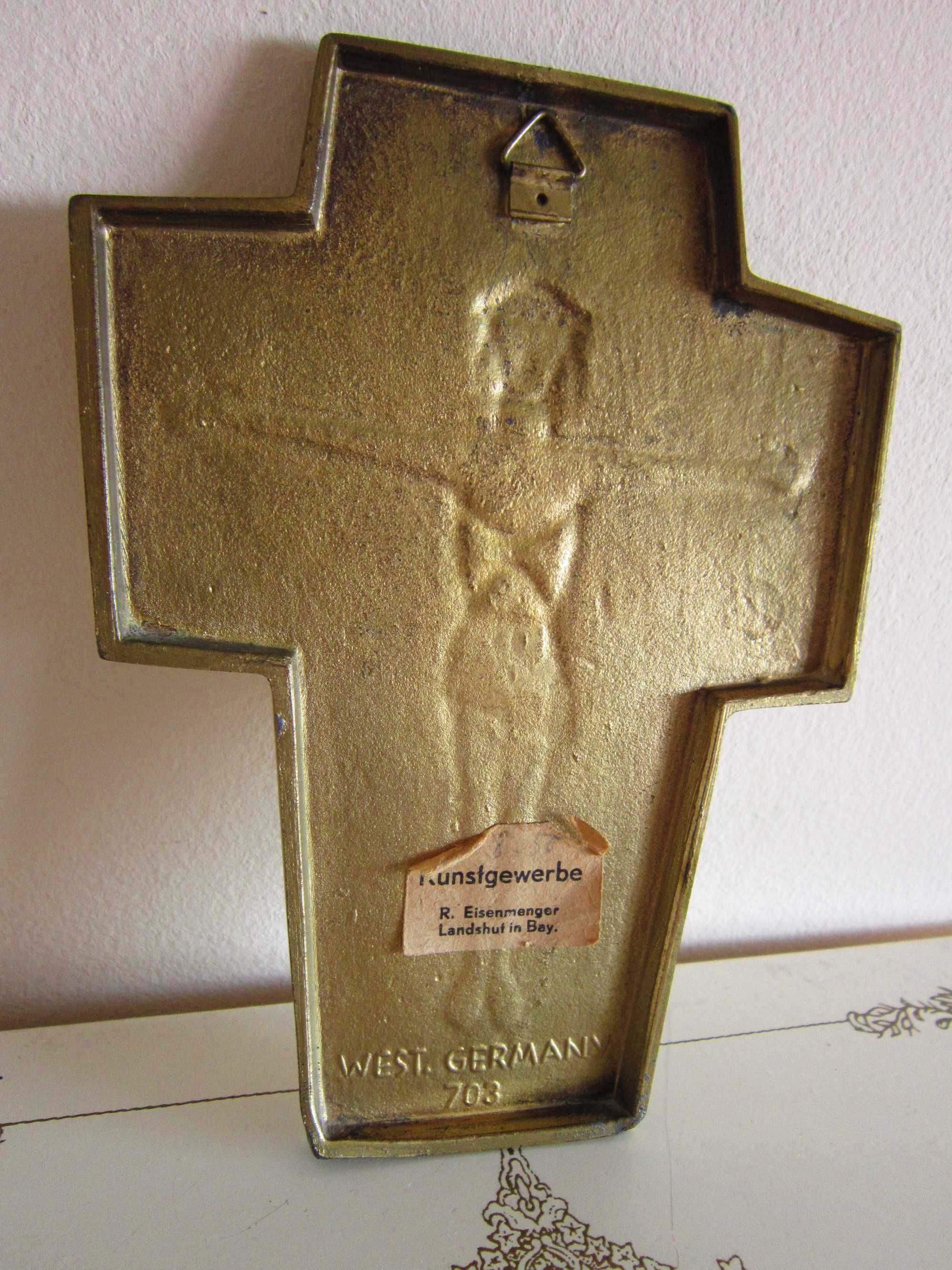 cadou rar Crucifix stil Cloisonne bronz emailat colectie Germania 1970