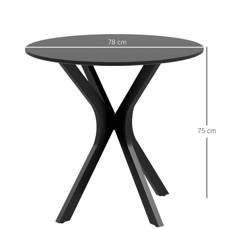 HOMCOM Трапезна  Кухненска маса, Кръгла маса, 78 см x 78 см x 75 см