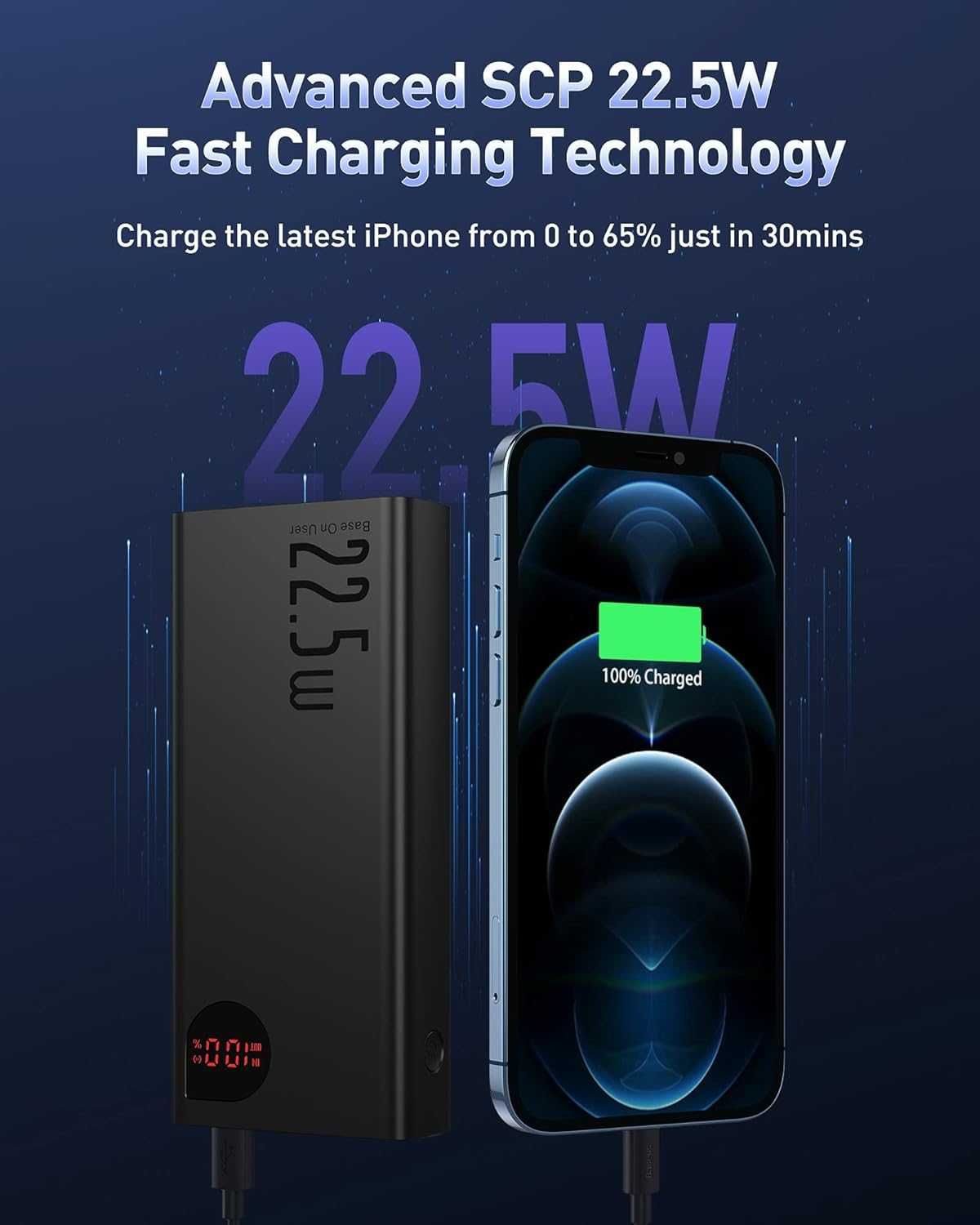 Външна батерия Baseus Power Bank 20000 mAh, 22.5 W PD 3.0 QC4.0