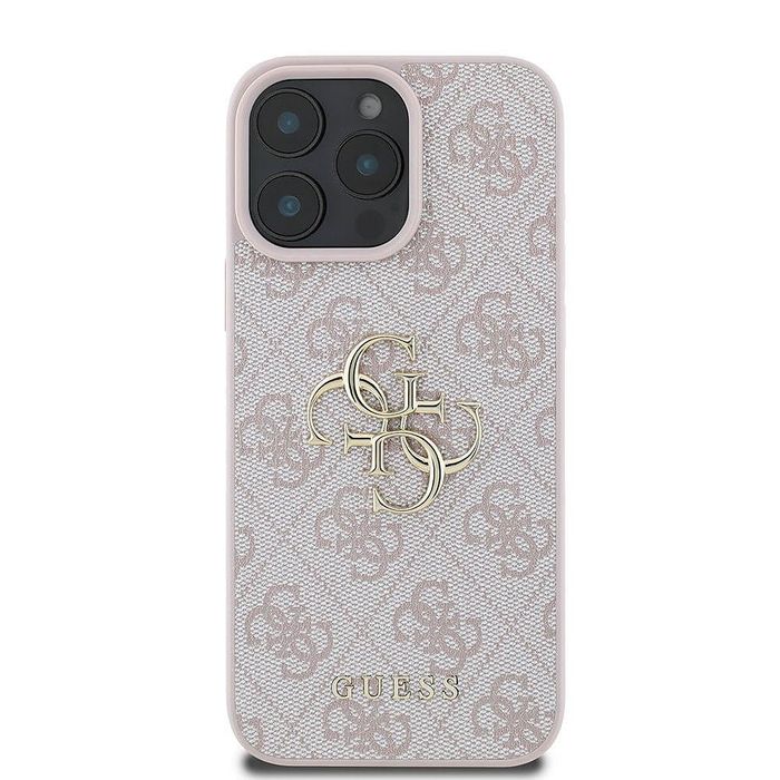 Guess – твърд калъф 4g big logo за iphone 16 pro – розов