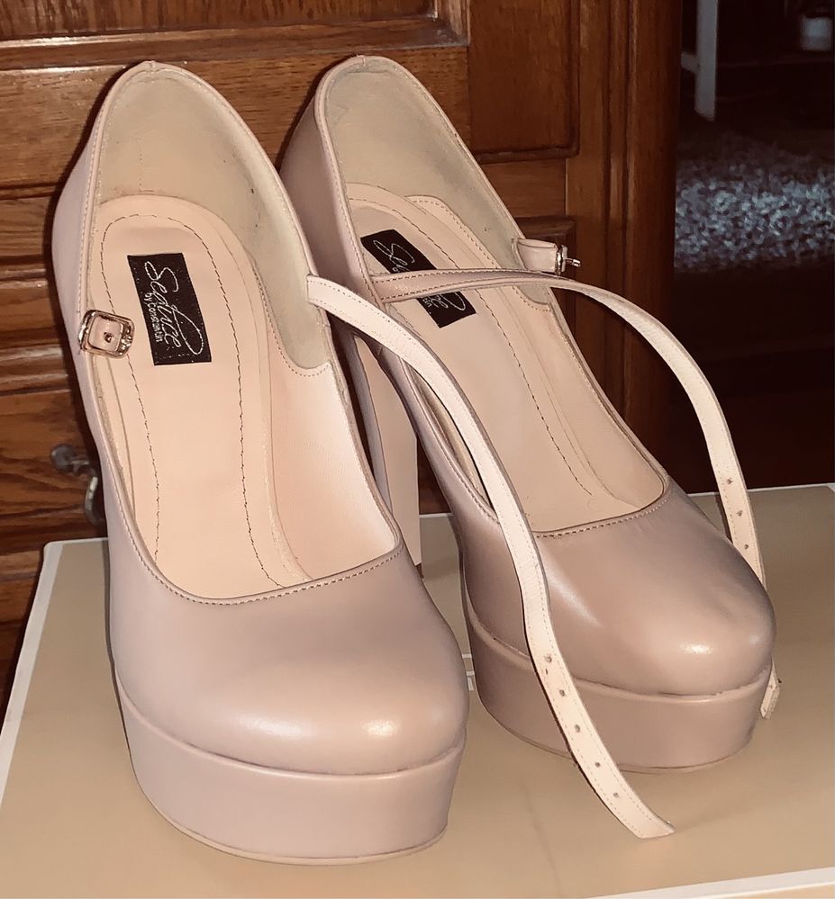 Pantofi cu toc si platforma Seduce by Constantin, 37, piele